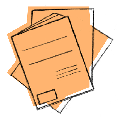 Illustration of paper stack for feature writing