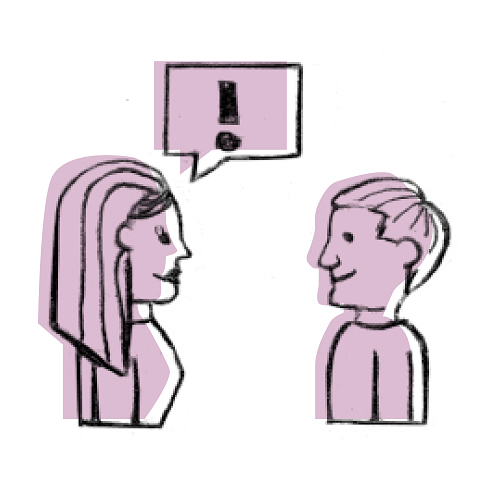 Illustration of two people chatting - social media work