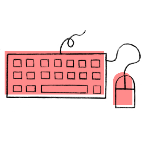 Illustration of a keyboard and mouse - website copywriting