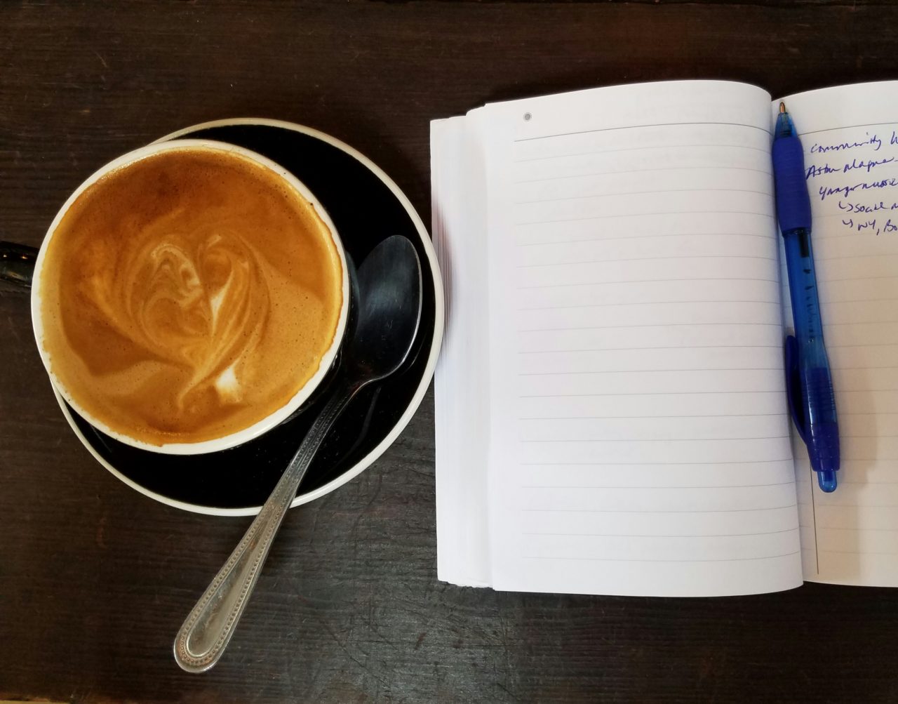 coffee cup notebook robin catalano freelance writer blogger