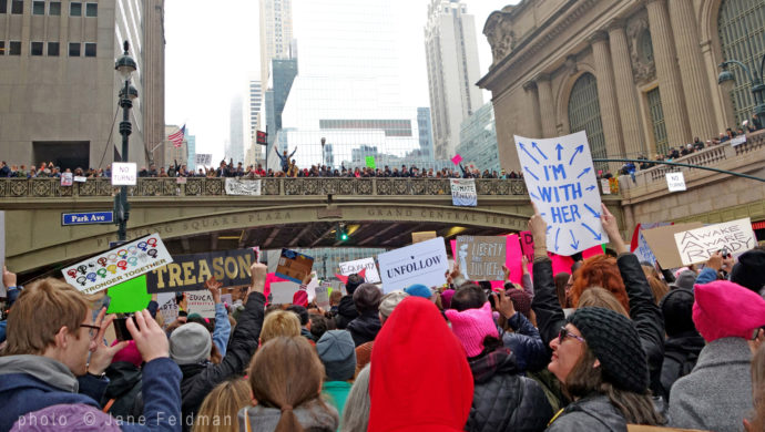 Womens March NYC signs Jane Feldman photographer Robin Catalano blogger copywriter