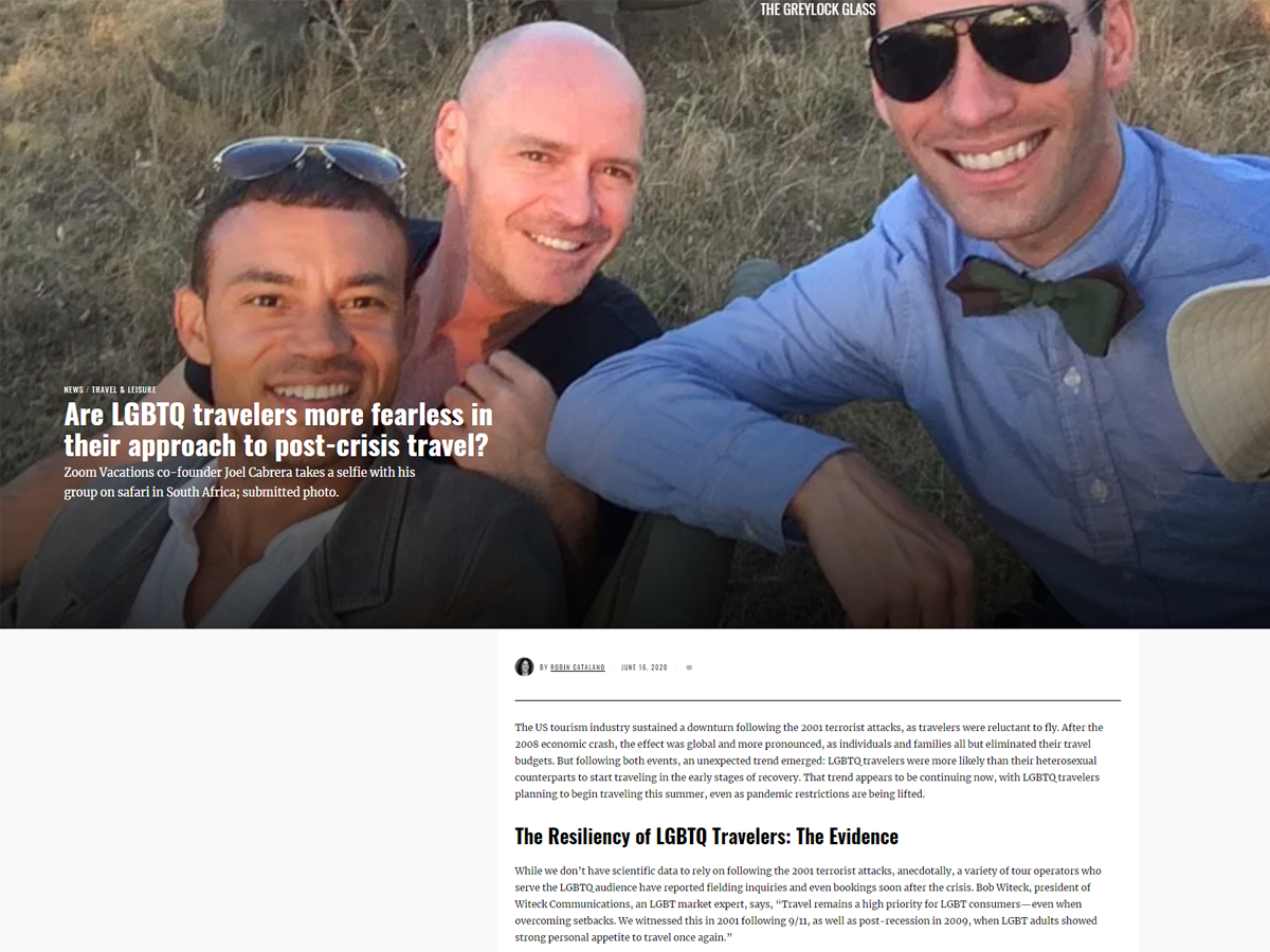 LGBTQ travel writer Robin Catalano examines whether LGBTQ travelers are more fearless